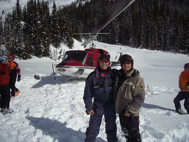 Heli-skiing with friends